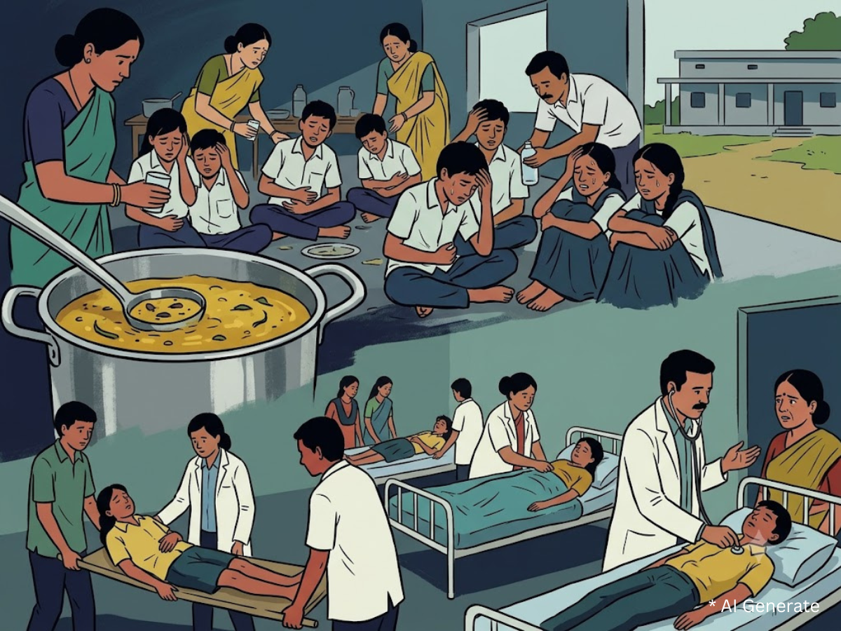 चंद्रपूरच्या जिवती तालुक्यातील आश्रमशाळेतील विद्यार्थ्यांना जेवणातून त्रास झाल्यानंतर रुग्णालयात उपचारासाठी दाखल करण्यात आले.