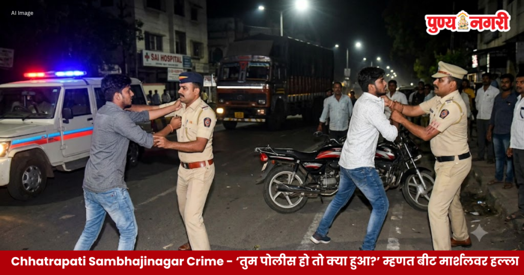 Police assault case in Mill Corner, Chhatrapati Sambhajinagar involving two accused and on-duty beat marshals