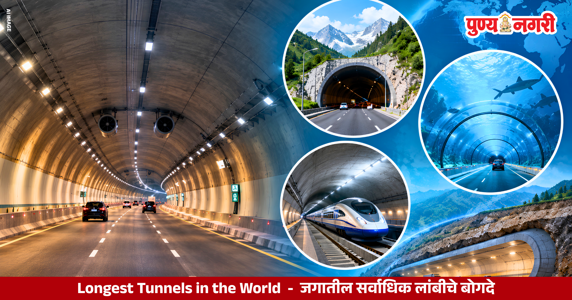 Longest Tunnels in the World including Lærdal Tunnel, Yamate Tunnel and Gotthard Road Tunnel