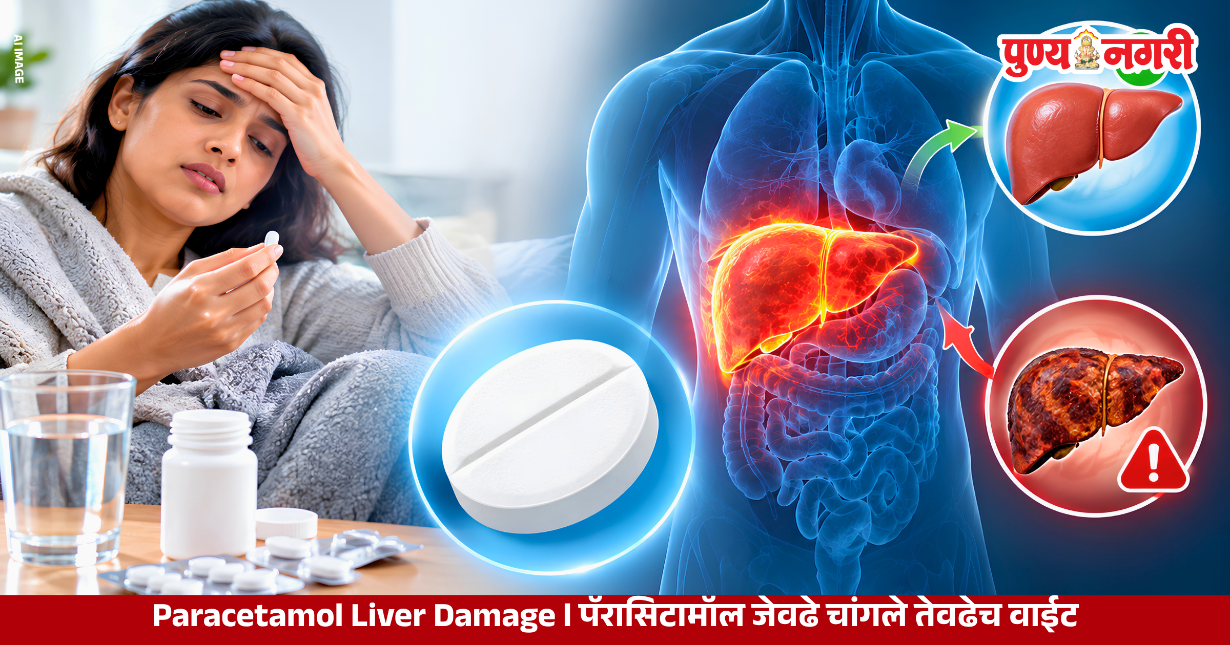 Paracetamol tablets and liver damage risk from overdose