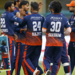 UP T20 League: Kashi Rudras players celebrate after securing a fourth successive playoff berth