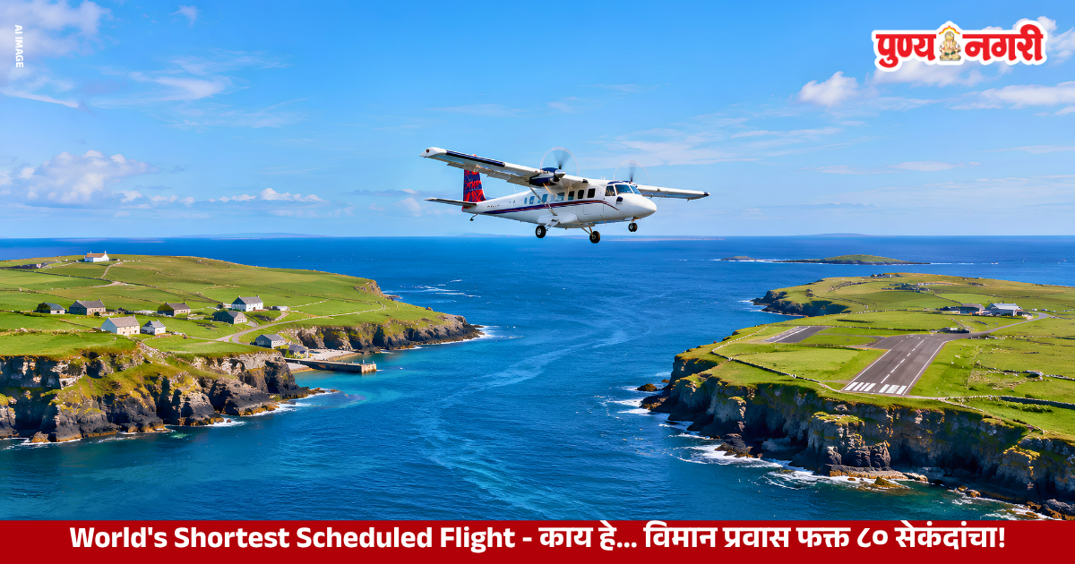 World's shortest scheduled flight between Westray and Papa Westray in Scotland