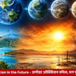 Scientific illustration of Earth facing extreme heat, oxygen depletion, and the potential extinction of complex life in the distant future
