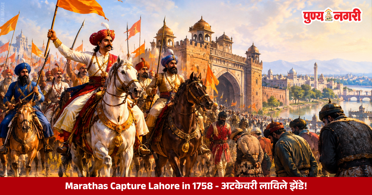 Maratha forces advancing into Lahore during the 1758 Punjab campaign against Afghan forces, alongside Sikh allies.