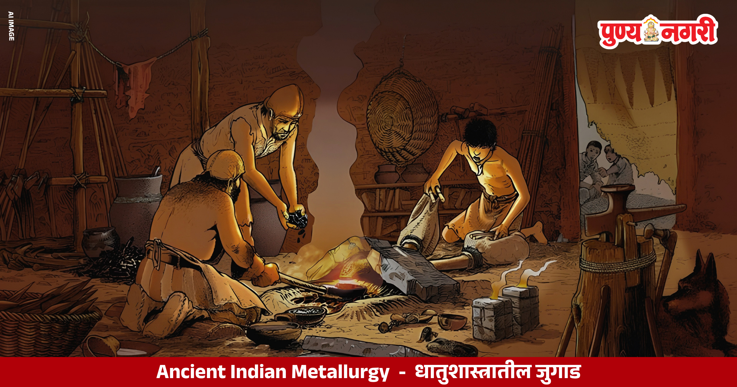 Ancient Indian metallurgy showing copper smelting Wootz steel and Iron Pillar technology