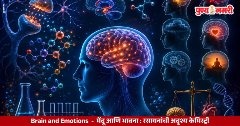 Brain and emotions showing neurotransmitters hormones and emotional processing