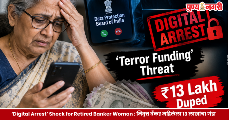 ‘Digital Arrest’ Shock for Retired Banker Woman –  ‘डिजिटल अरेस्ट’ चा शॉक; निवृत्त बँकर महिलेला 13 लाखांचा गंडा