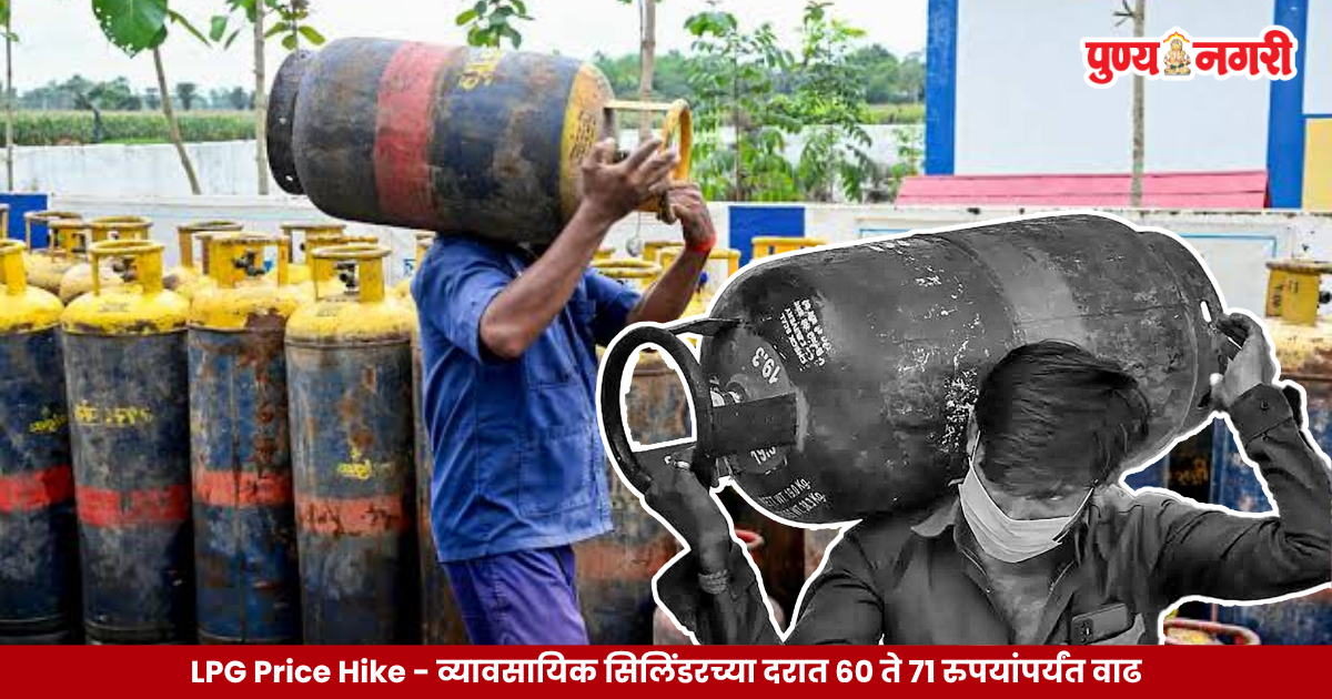 LPG Price Hike - व्यावसायिक सिलिंडरच्या दरात 60 ते 71 रुपयांपर्यंत वाढ