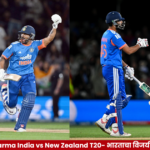 Tilak Varma celebrates his unbeaten half-century as India defeat New Zealand in the second T20 international.