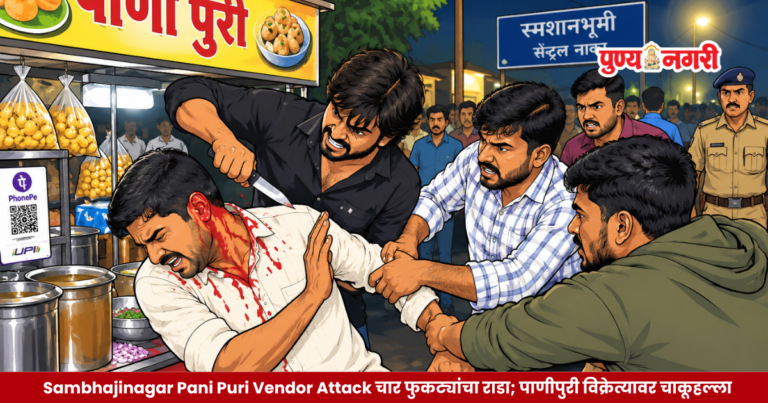 Sambhajinagar Pani Puri Vendor Attack चार फुकट्यांचा राडा; पाणीपुरी विक्रेत्यावर चाकूहल्ला